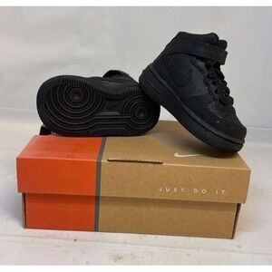 Nike Force 1 Mid (TD) Boots Black/Black Toddlers Size 3.5C (314197-001) VINTAGE
